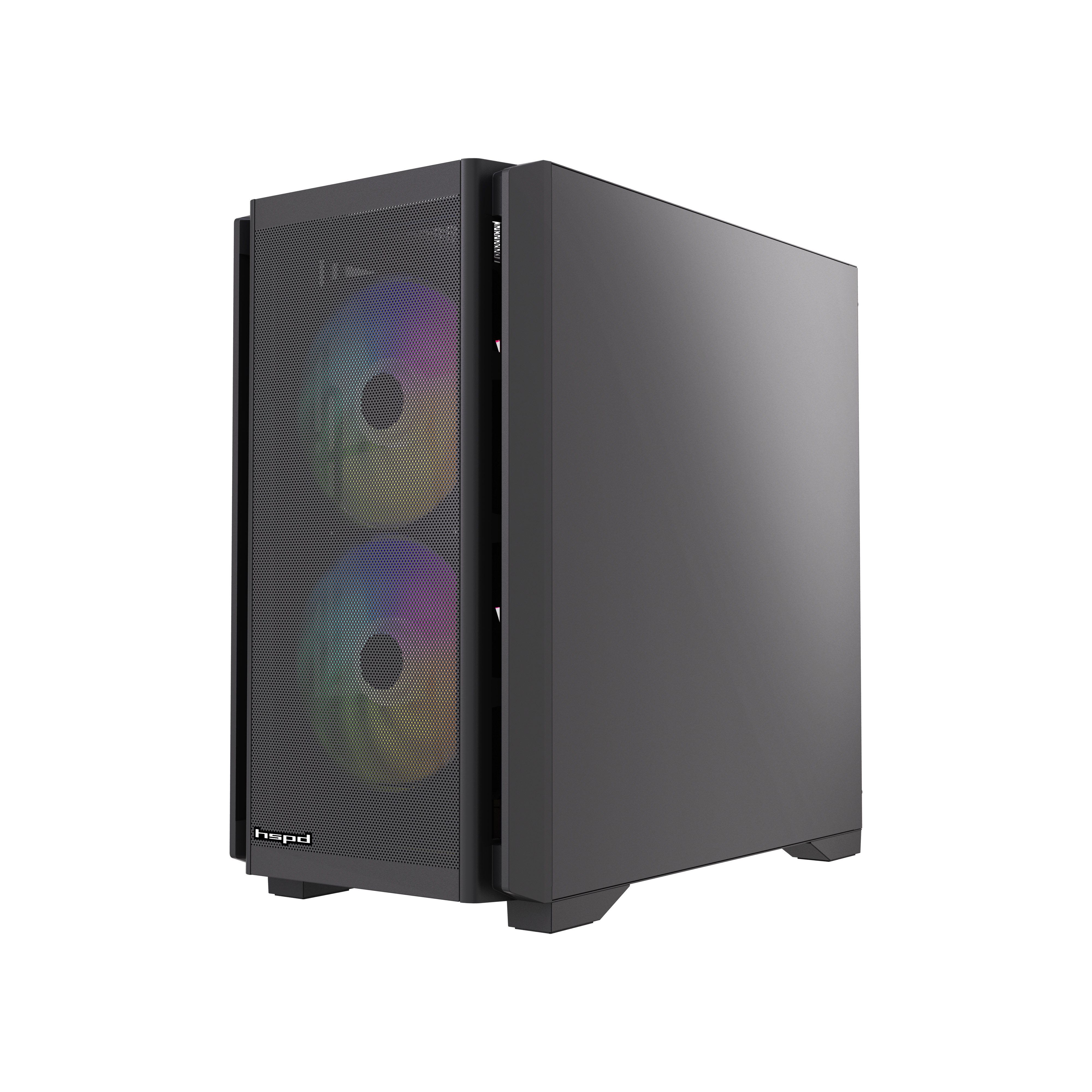 Корпус HSPD M336, Mesh Mini-tower, Black, TG, 0.45 SPCC, 2x140mm ARGB + 1x120mm ARGB mATX, mITX 160/