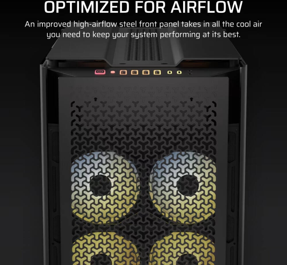 Корпус без блока питания Corsair iCUE LINK 9000D Airflow, Full-Tower, TG, no fan, 4xUSB-A 3.2, 2xUSB