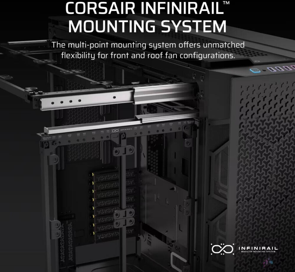 Корпус без блока питания Corsair iCUE LINK 9000D Airflow, Full-Tower, TG, no fan, 4xUSB-A 3.2, 2xUSB