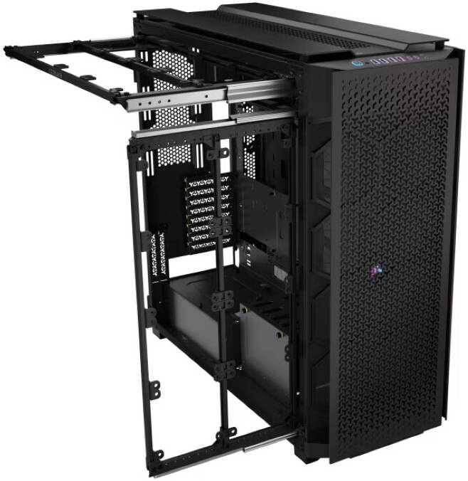 Корпус без блока питания Corsair iCUE LINK 9000D Airflow, Full-Tower, TG, no fan, 4xUSB-A 3.2, 2xUSB