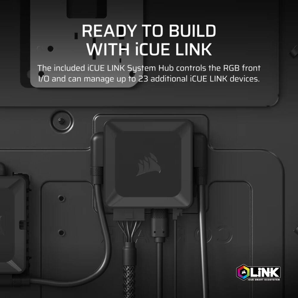 Корпус без блока питания Corsair iCUE LINK 9000D Airflow, Full-Tower, TG, no fan, 4xUSB-A 3.2, 2xUSB
