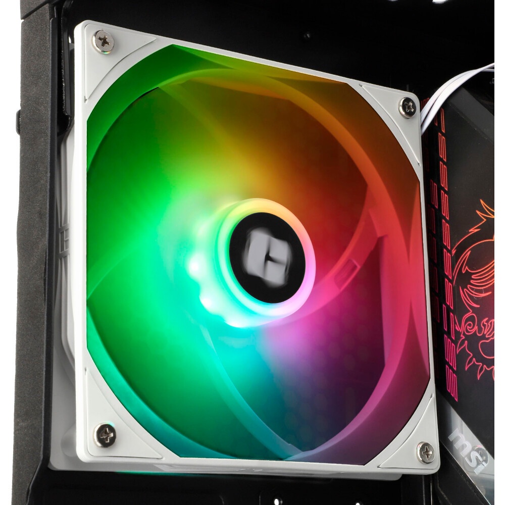Кулер для ПК/ Case Cooler HSPD FN001 Black (140x140x25mm, 4-pin PWM, ARGB, 58.7CFM, 35dBA, 1500RPM,