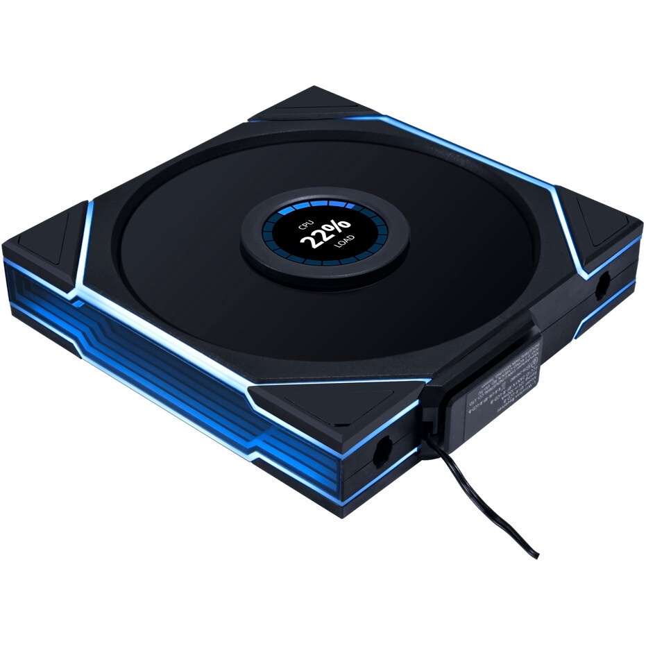 Кулер для ПК/ Case Cooler HSPD FN001 Black (140x140x25mm, 4-pin PWM, ARGB, 58.7CFM, 35dBA, 1500RPM,