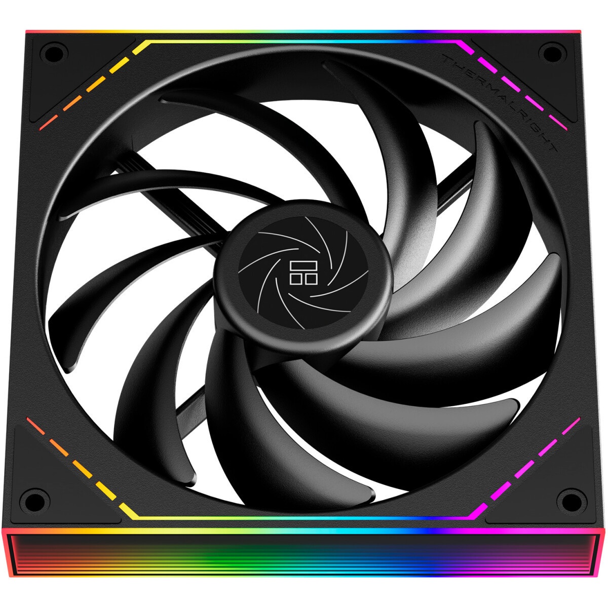Кулер для ПК/ Case Cooler HSPD FN001 Black (140x140x25mm, 4-pin PWM, ARGB, 58.7CFM, 35dBA, 1500RPM,