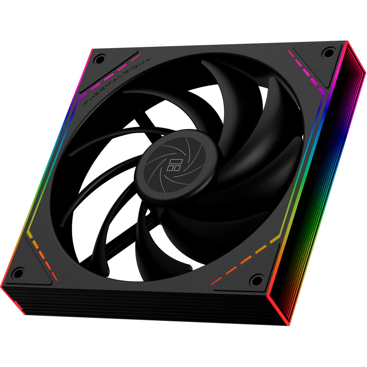 Кулер для ПК/ Case Cooler HSPD FN001 Black (140x140x25mm, 4-pin PWM, ARGB, 58.7CFM, 35dBA, 1500RPM,