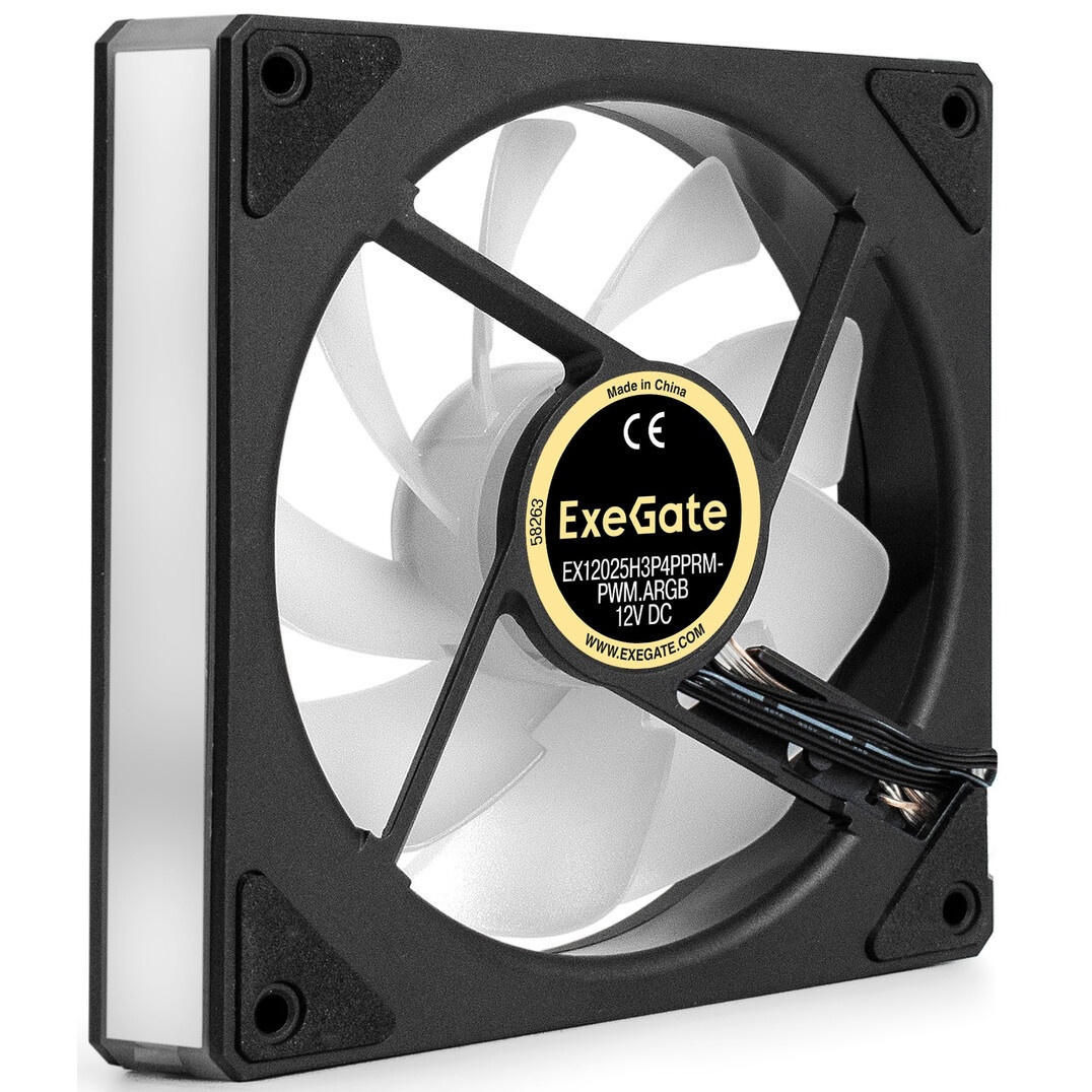 Вентилятор с подсветкой ExeGate EX12025H3P4PPRM-PWM.ARGB (120x120x25, ARGB, Hydraulic bearing (гидро