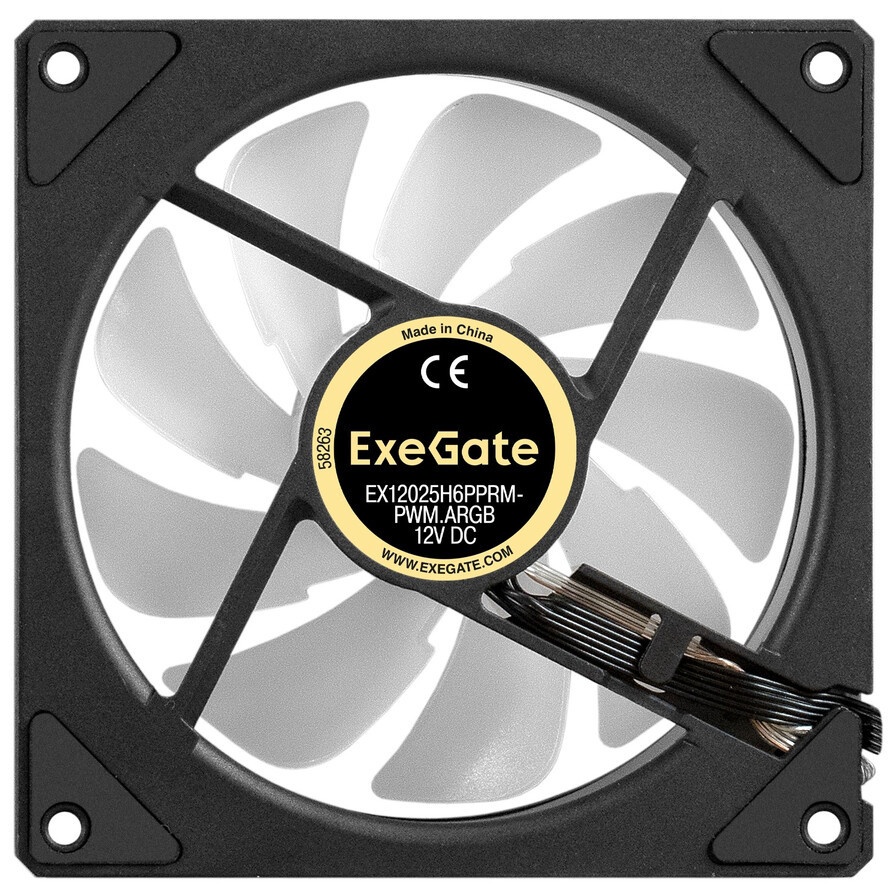 Вентилятор с подсветкой ExeGate EX12025H6PPRM-PWM.ARGB (120x120x25 мм, ARGB, Hydraulic bearing (гидр
