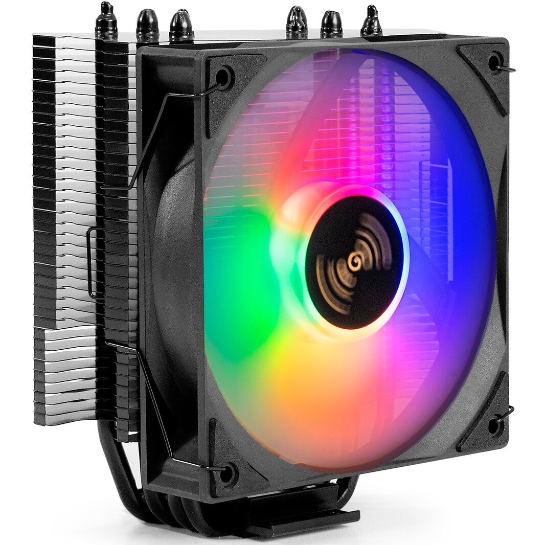 Кулер ExeGate Wizard EXX600-PWM.FRGB (Al+Cu, 6 тепл.трубки, LGA775/1150/1151/1155/1156/1200/1700/185