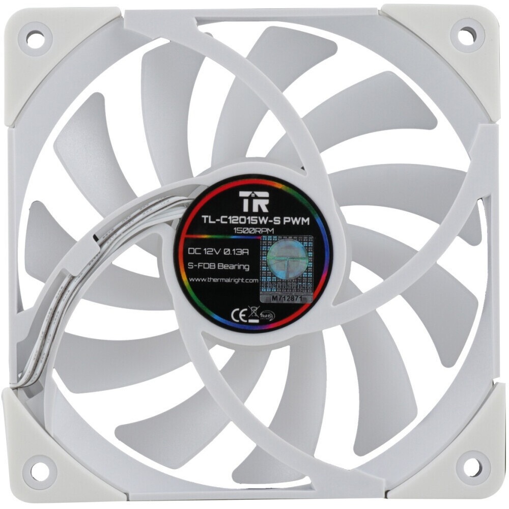 Вентилятор для корпуса Thermalright TL-C12015W-S ARGB 120х120x15 белый 4-pin 24.1дБ (TL-C12015W-S-AR