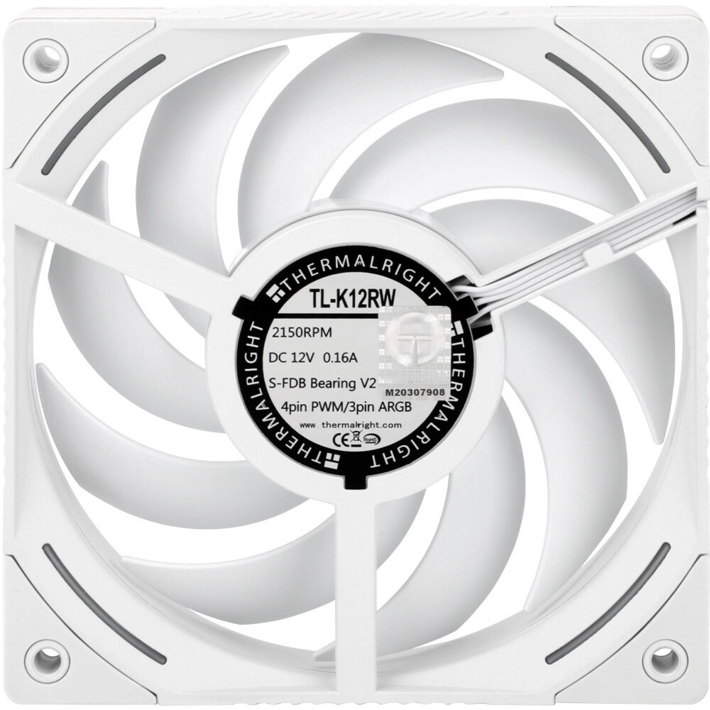 Вентилятор для корпуса Thermalright TL-C12015W-S ARGB 120х120x15 белый 4-pin 24.1дБ (TL-C12015W-S-AR