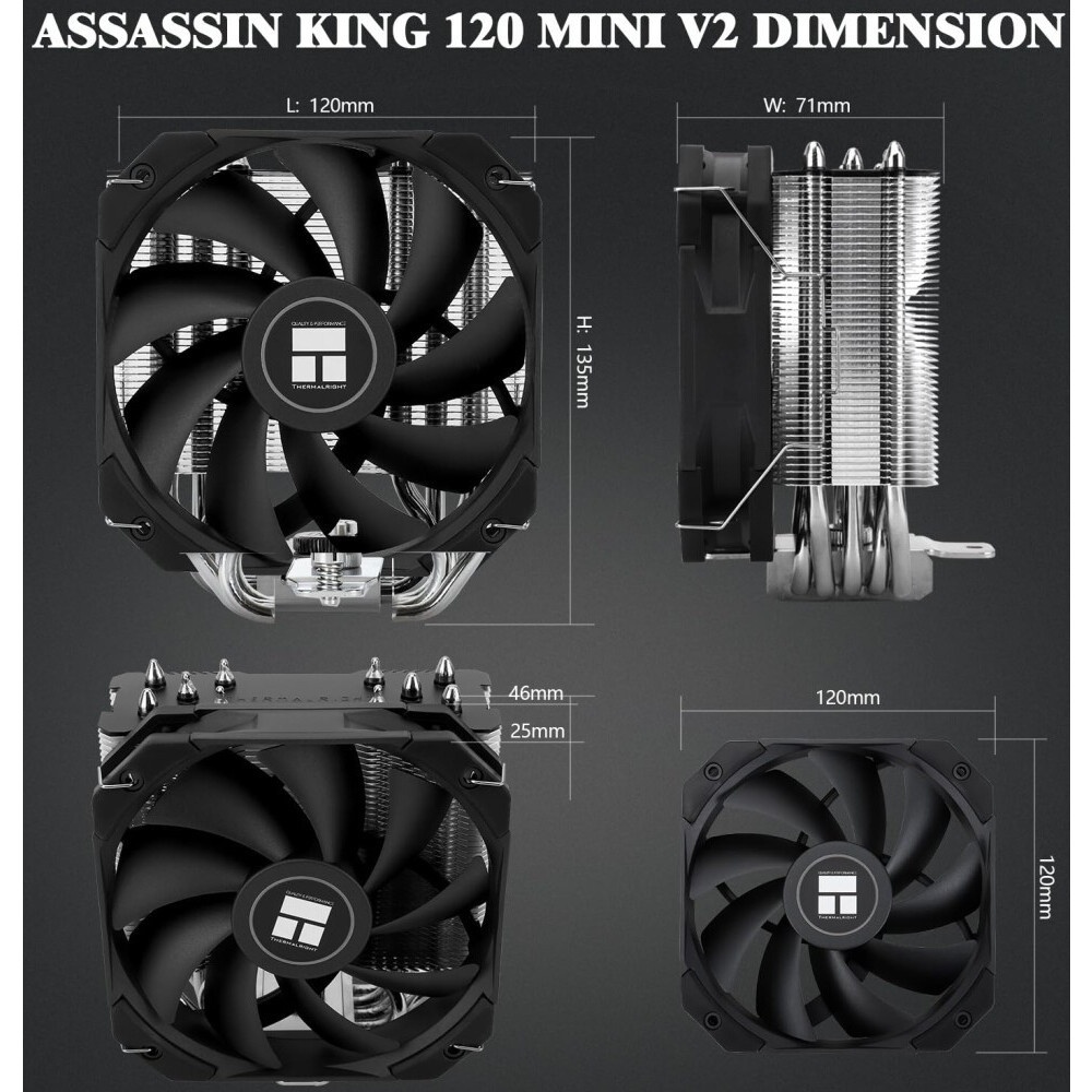 Устройство охлаждения(кулер) Thermalright Assassin Spirit 120 Soc-AM5/AM4/1151/1200/2066/2011/1700 4