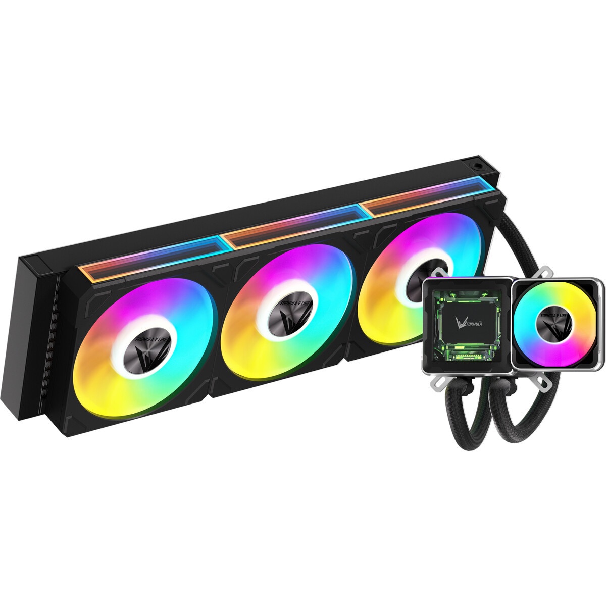 Система жидкостного охлаждения Formula V Line Cryo Wing Digi 360 WH, 360mm, LCD 2.73", 3x120mm, ARGB
