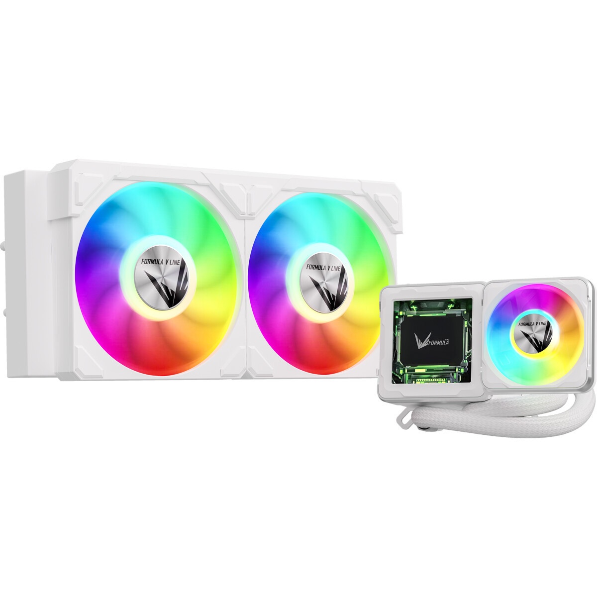 Система жидкостного охлаждения Formula V Line Cryo Wing Digi 240 BK, 240mm, LCD 2.73", 2x120mm, ARGB