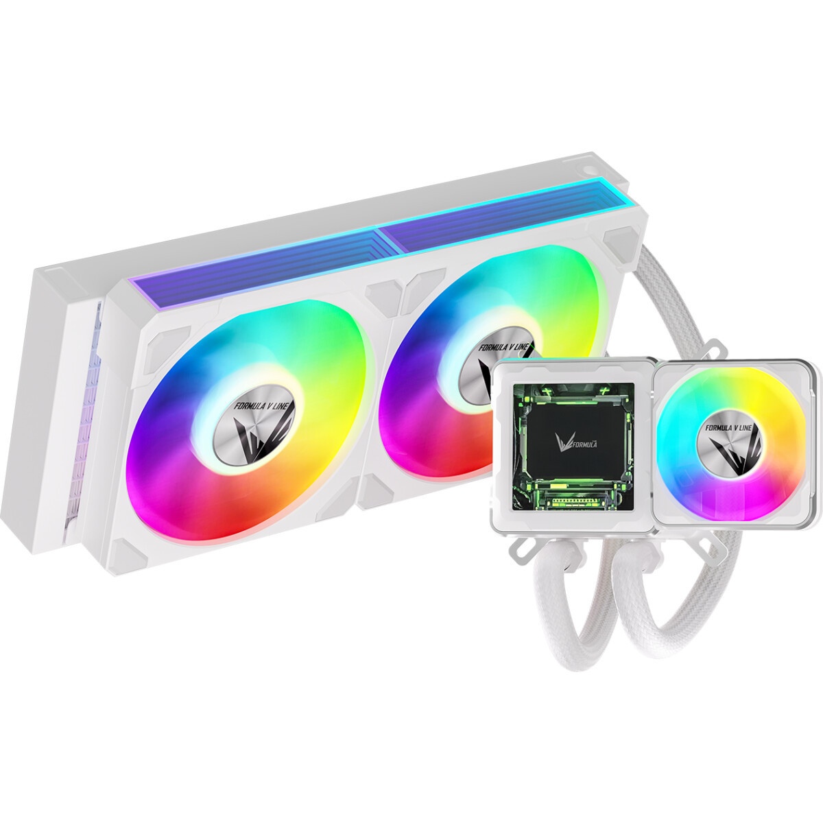 Система жидкостного охлаждения Formula V Line Cryo Wing Digi 240 BK, 240mm, LCD 2.73", 2x120mm, ARGB