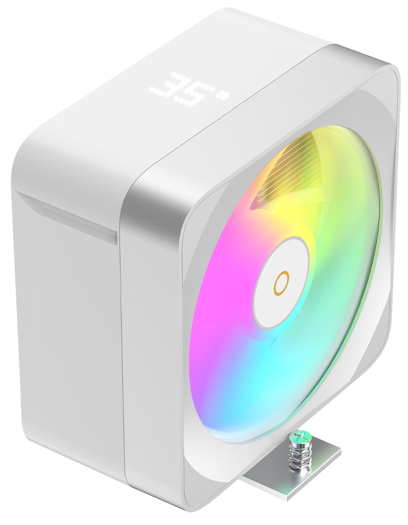 Кулер для процессора Ocypus Delta A40 EX WH Digital, 120mm ARGB FAN, Top Display Panel, 4 HEAT PIPES