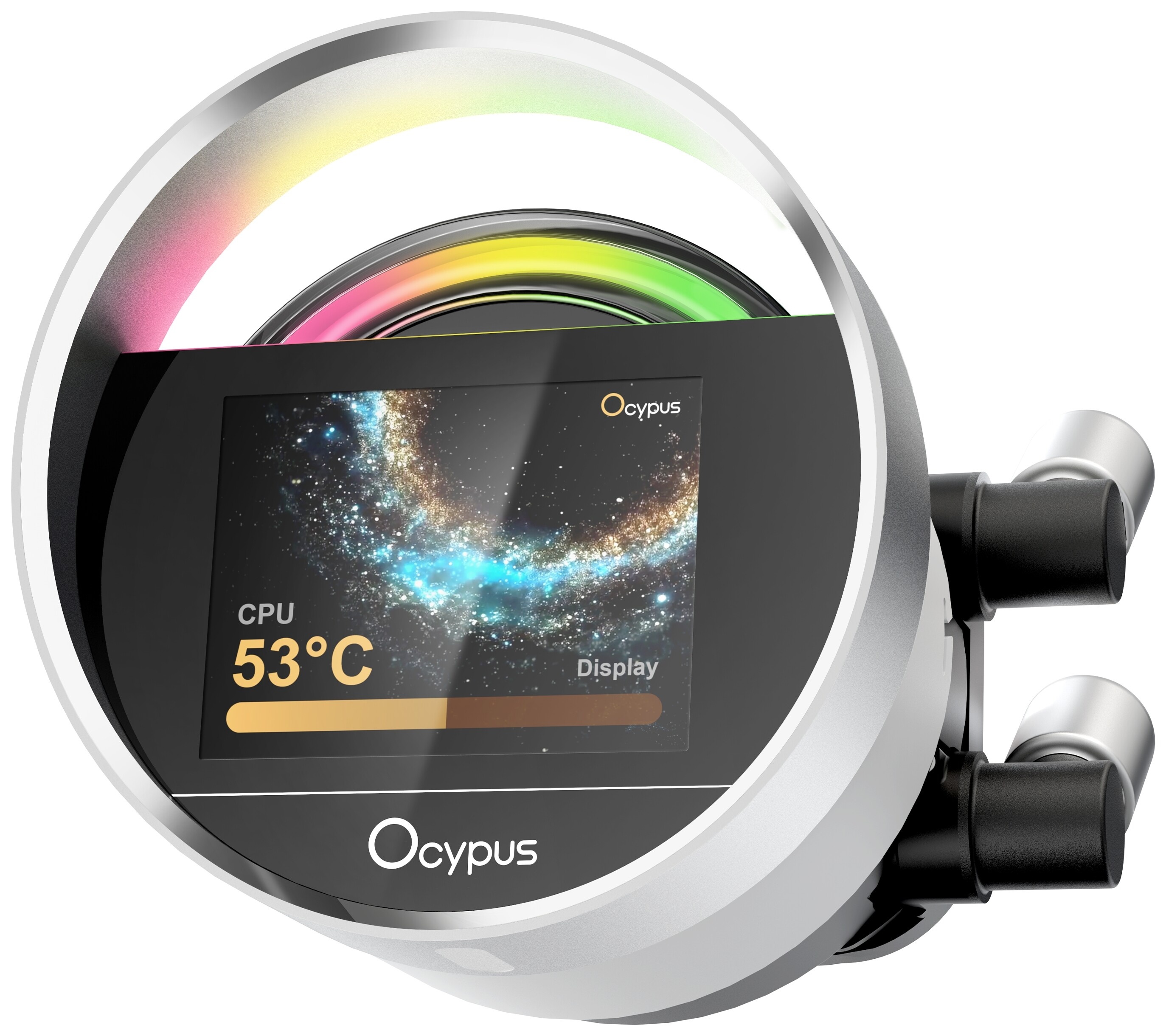 Система охлаждения Ocypus Sigma L24 WH ARGB, 240mm, LCD Pump 2.4", 2x120mm ARGB fans, LGA115X/1200/1