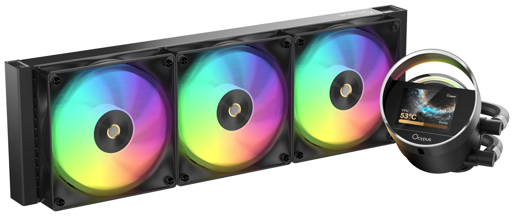 Система охлаждения Ocypus Sigma L36 BK ARGB, 360mm, LCD Pump 2.4", 3x120mm ARGB fans, LGA115X/1200/1