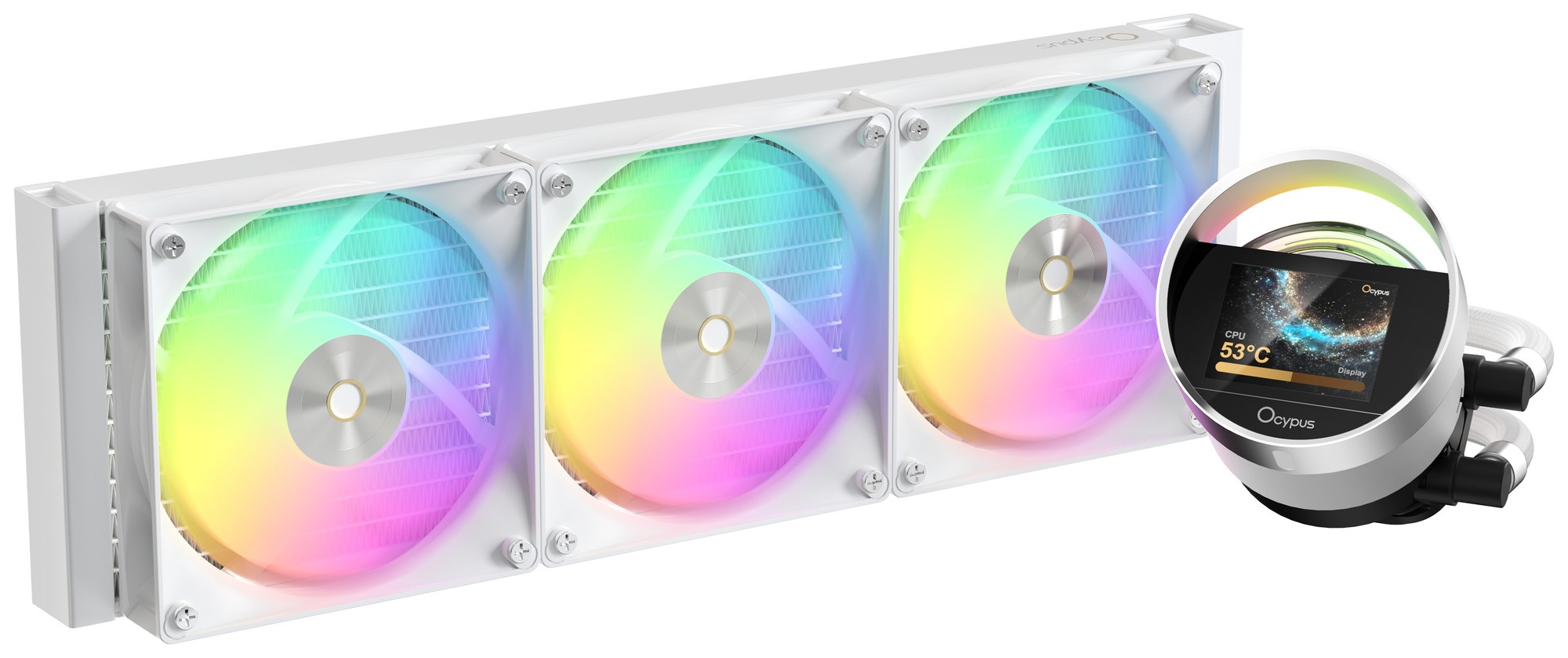 Система охлаждения Ocypus Sigma L36 WH ARGB, 360mm, LCD Pump 2.4", 3x120mm ARGB fans, LGA115X/1200/1