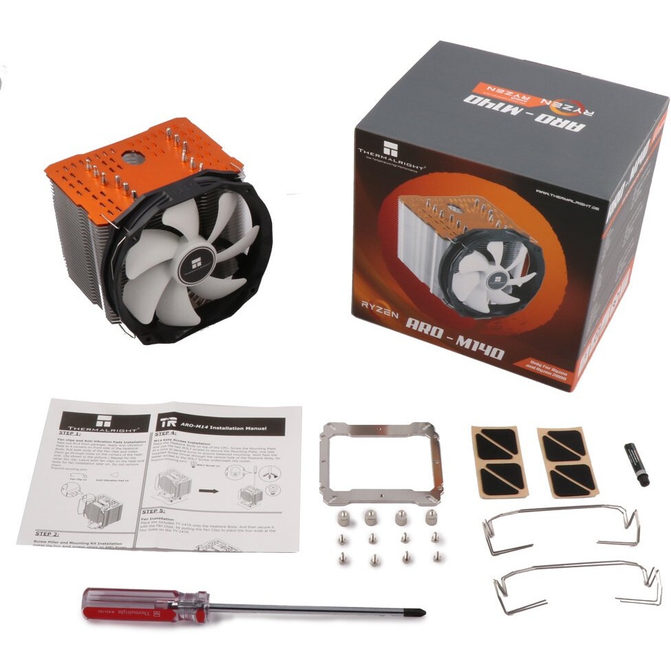 Устройство охлаждения(кулер) Thermalright ARO-M14O Soc-AM5/AM4 черный/белый 4-pin 15-21dB Al+Cu 240W
