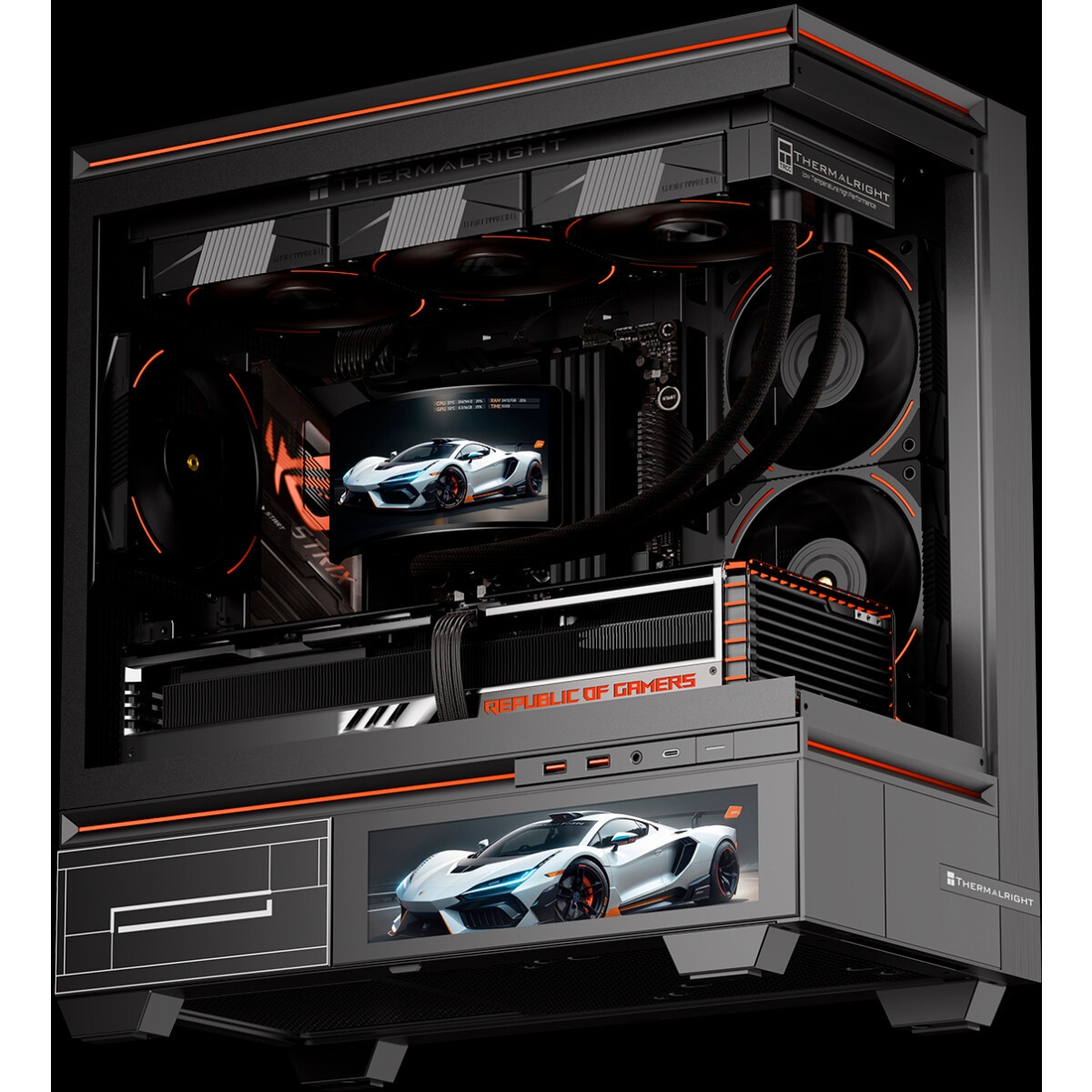 Водяное охлаждение для процессора Thermalright Rainbow Vision 360 Turbo (360mm, LED, Black, ARGB/ Fa