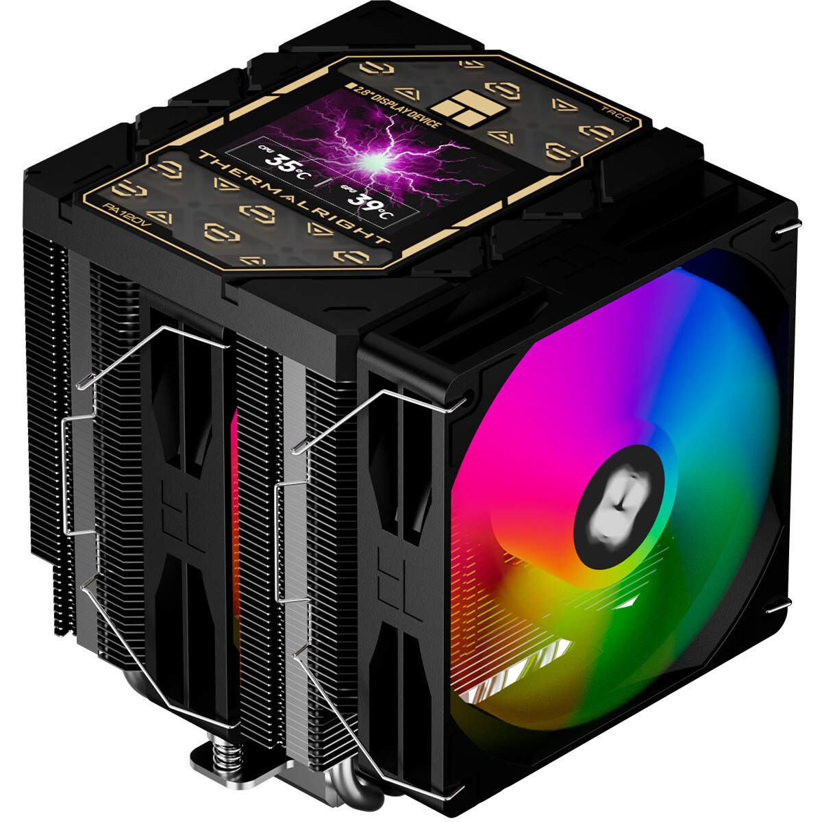 Кулер для процессора Thermalright Phantom Spirit 120 Digital SNOW (4-pin PWM, LED temp., 160mm, Ni/C
