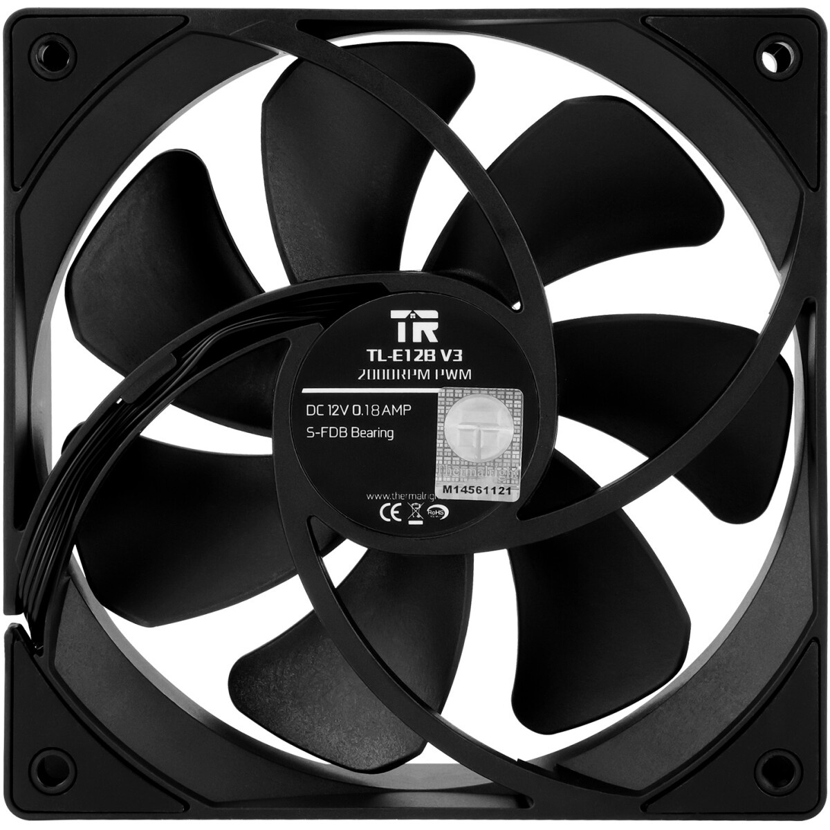 Кулер для корпуса Thermalright TL-G12RB Reverse (120x120x25mm, 4-pin PWM, 62.6CFM, 23.6dBA, 1500RPM,