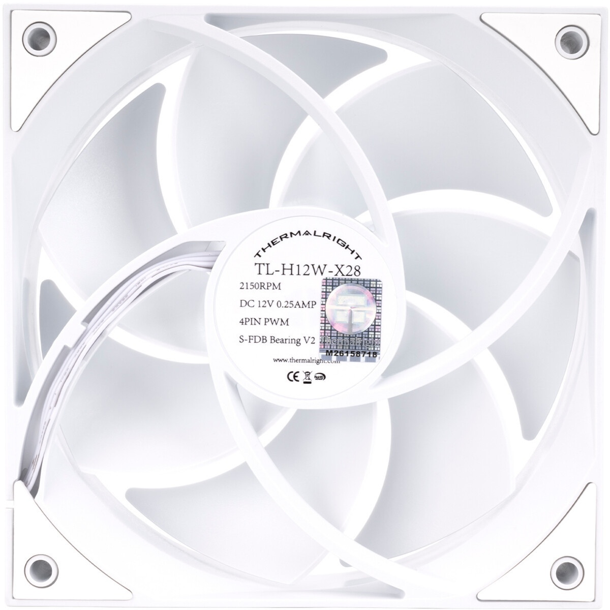 Кулер для корпуса Thermalright TL-G12RB Reverse (120x120x25mm, 4-pin PWM, 62.6CFM, 23.6dBA, 1500RPM,