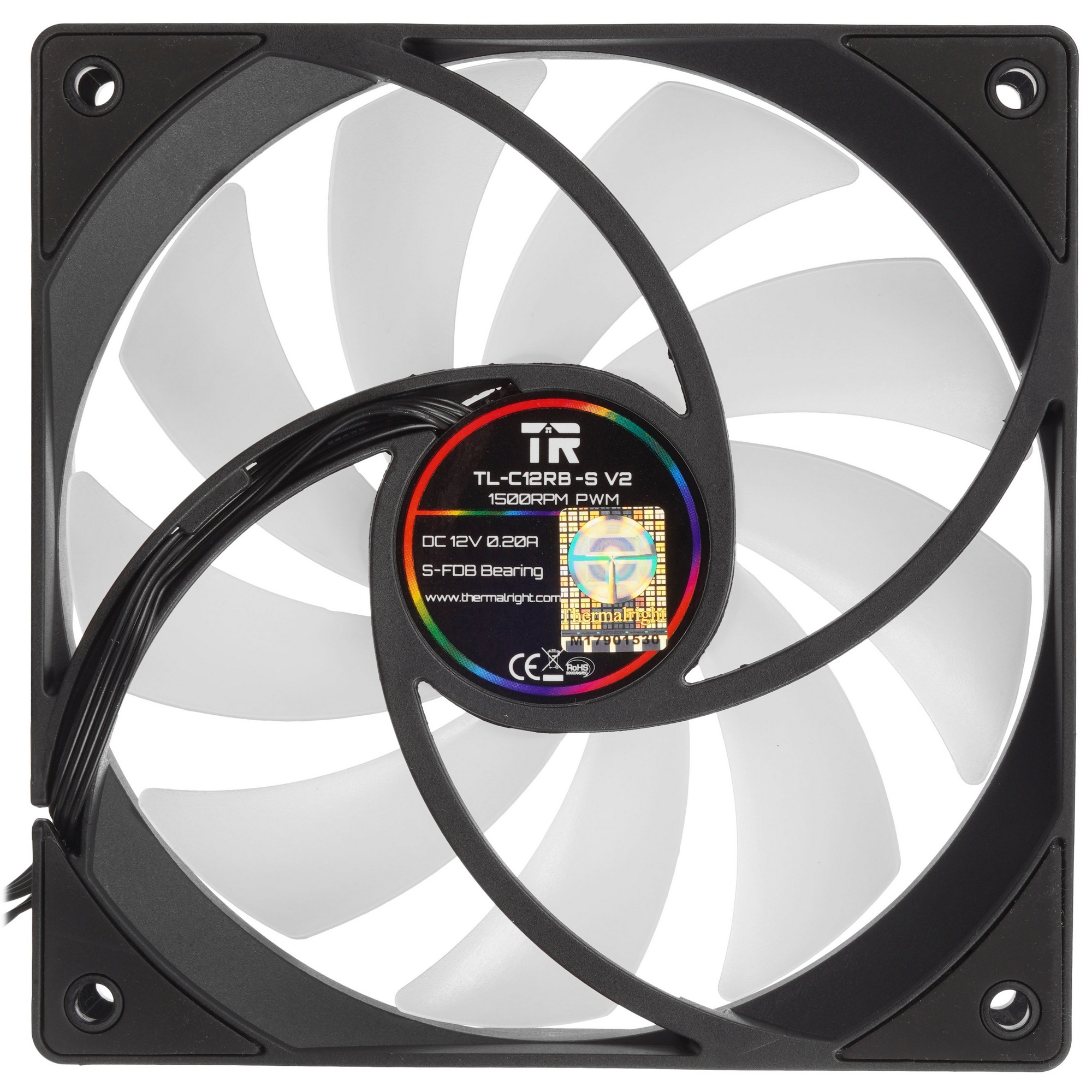 Кулер для корпуса Thermalright TL-C12RB-S V2 Reverse (120x120x25mm, 4-pin PWM, ARGB, 58CFM, 25.6dBA,