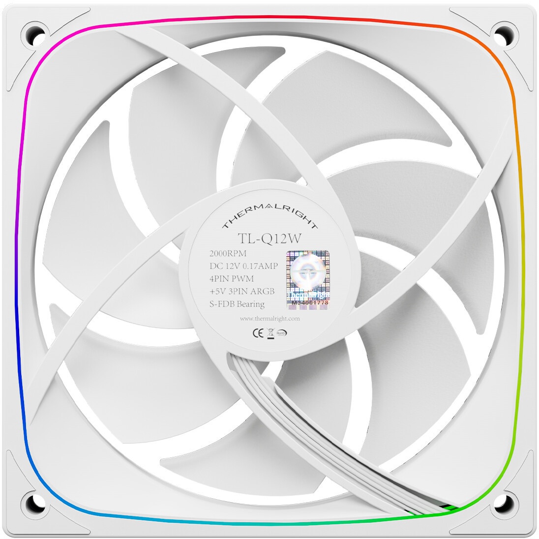 Кулер для корпуса Thermalright TL-M12RW Reverse (124x120x25mm, 4-pin PWM, ARGB, 42.6CFM, 23.2dBA, 15