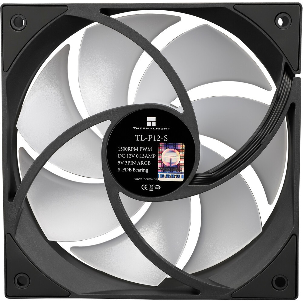 Кулер для корпуса Thermalright TL-M12R-S Reverse (124x120x25mm, 4-pin PWM, ARGB, 34.43CFM, 23.2dBA,