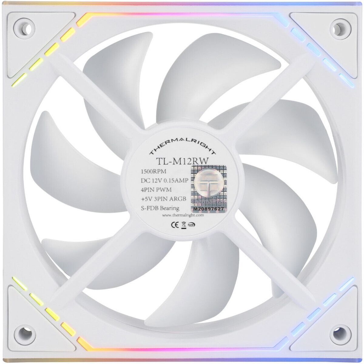 Кулер для корпуса Thermalright TL-M12QR Reverse (124x120x25mm, 4-pin PWM, ARGB, 47.6CFM, 23.2dBA, 15