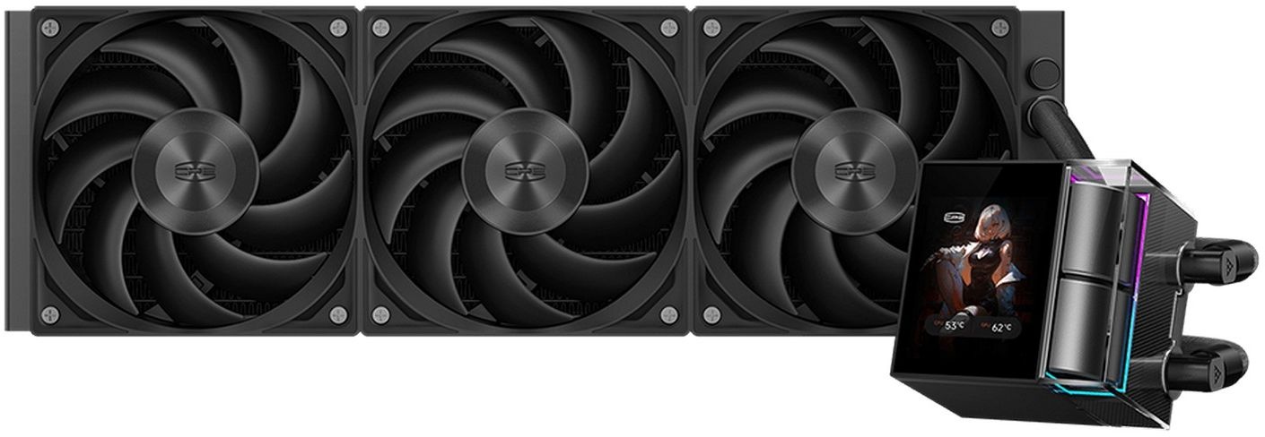 Система жидкостного охлаждения PcCooler DS360 Display ARGB Soc-AM5/AM4/1200/1700/1851 черный 4-pin 3