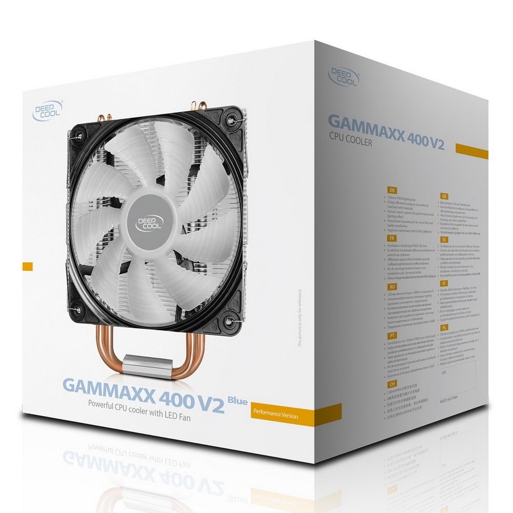 Кулер для процессора DEEPCOOL GAMMAXX 400 V2 Red серебристый, 120 мм, алюминий/медь, 1650 об/мин, 27