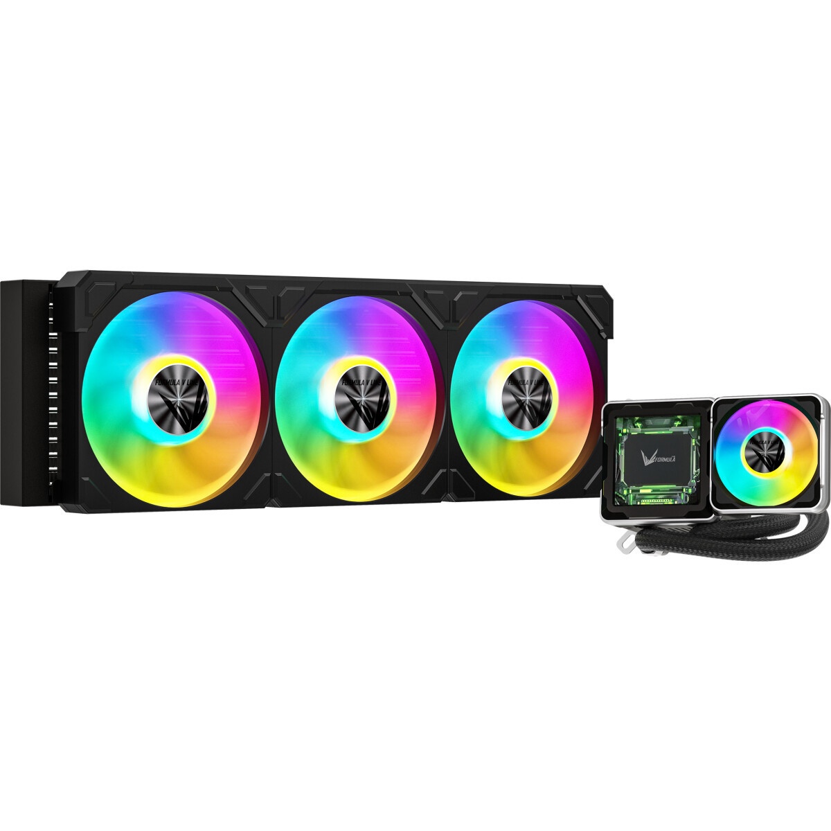 Кулер с водяным охлаждением Formula V Line ICE JET GLOW 360 BK, 360mm, 3x120mm, ARGB fans, LGA115X/1