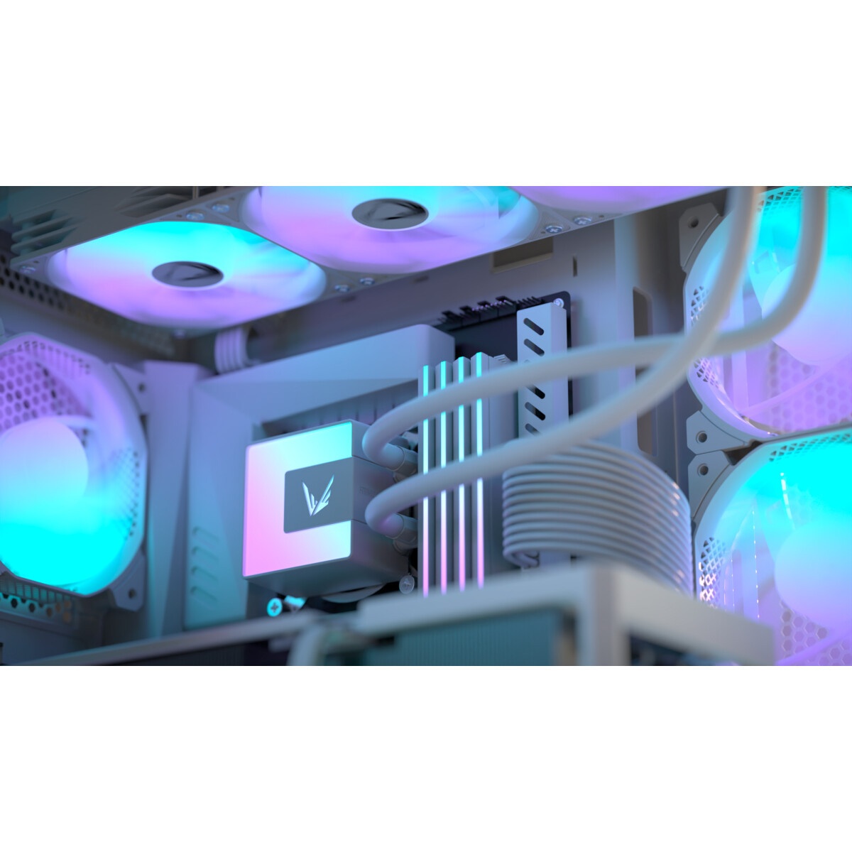 Кулер с водяным охлаждением Formula V Line ICE JET GLOW 360 WH, 360mm, 3x120mm, ARGB fans, LGA115X/1