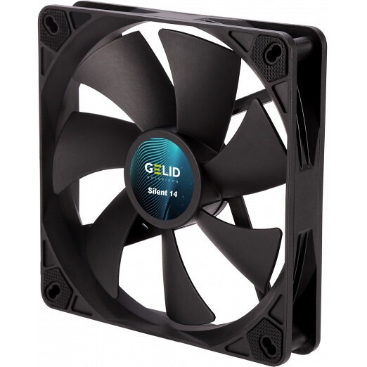Вентилятор для корпуса GELID SILENT 14 BLACK FN-PX14-11 140x140x25&nbsp;мм,&nbsp;1000&nbsp;об/мин,&nbsp;21&nbsp;дБА, 67,4 CFM