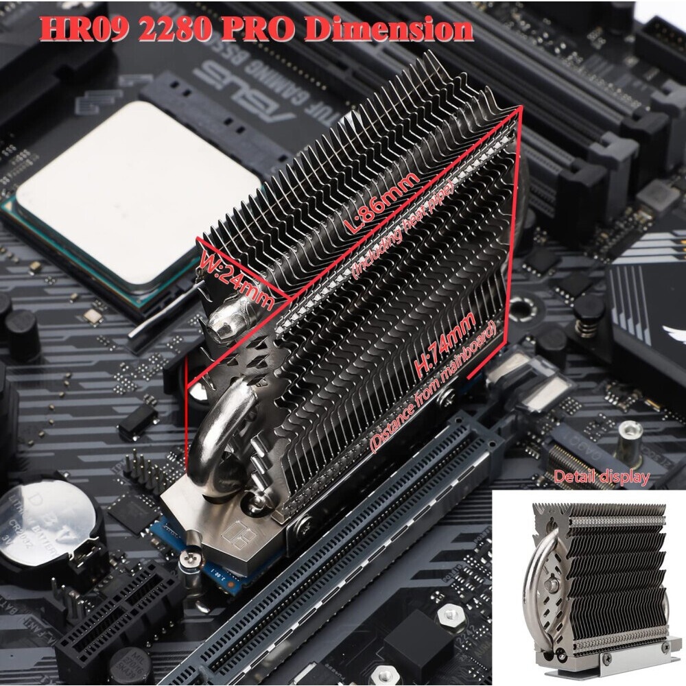 Радиатор Thermalright TR-M.2-2280-AG для&nbsp;M.2&nbsp;SSD&nbsp;Thermalright&nbsp;2280&nbsp;Type&nbsp;A&nbsp;G,&nbsp;70x24х13&nbsp;мм,&nbsp;серый