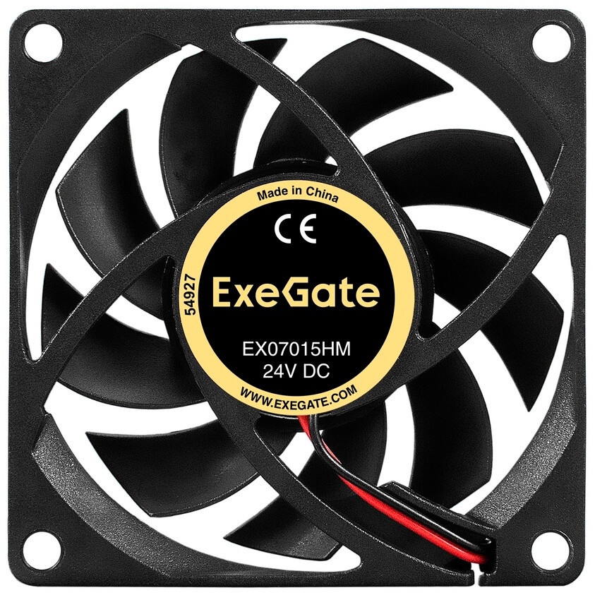 Вентилятор 12В DC ExeGate EX07015H2PM (70x70x15 мм, Hydraulic bearing (гидродинамический), 2pin+Mole
