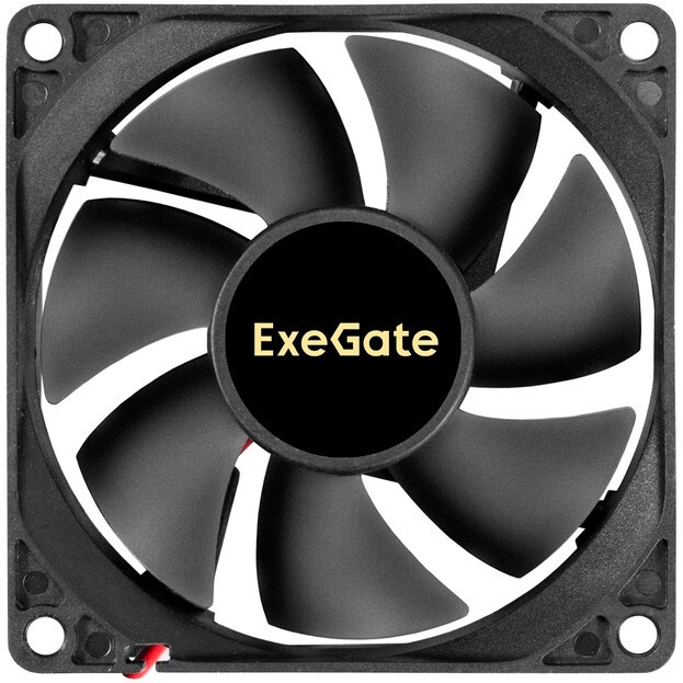 Вентилятор 12В DC ExeGate EX08025H2P (80x80x25 мм, Hydraulic bearing (гидродинамический), 2pin, 2200
