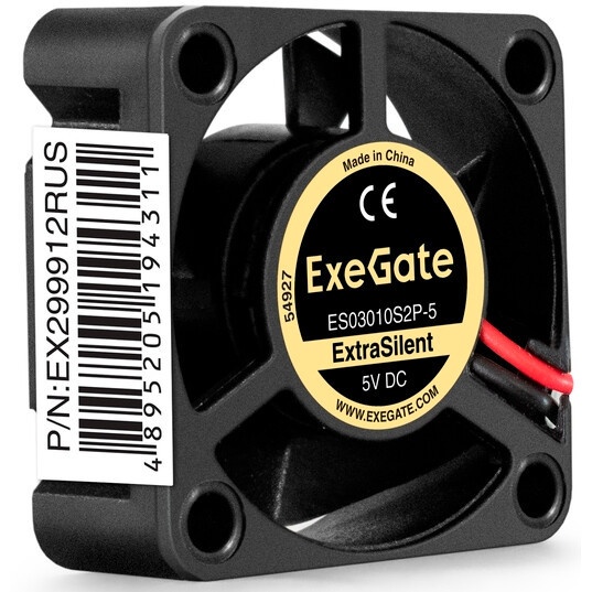 Вентилятор 12В DC ExeGate ExtraSilent ES03010S2P (30x30x10 мм, Sleeve bearing (подшипник скольжения)
