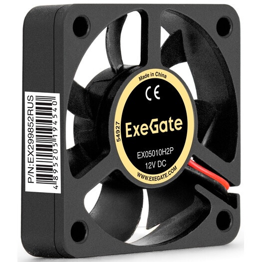 Вентилятор 12В DC ExeGate ExtraSilent ES05010S2P (50x50x10 мм, Sleeve bearing (подшипник скольжения)