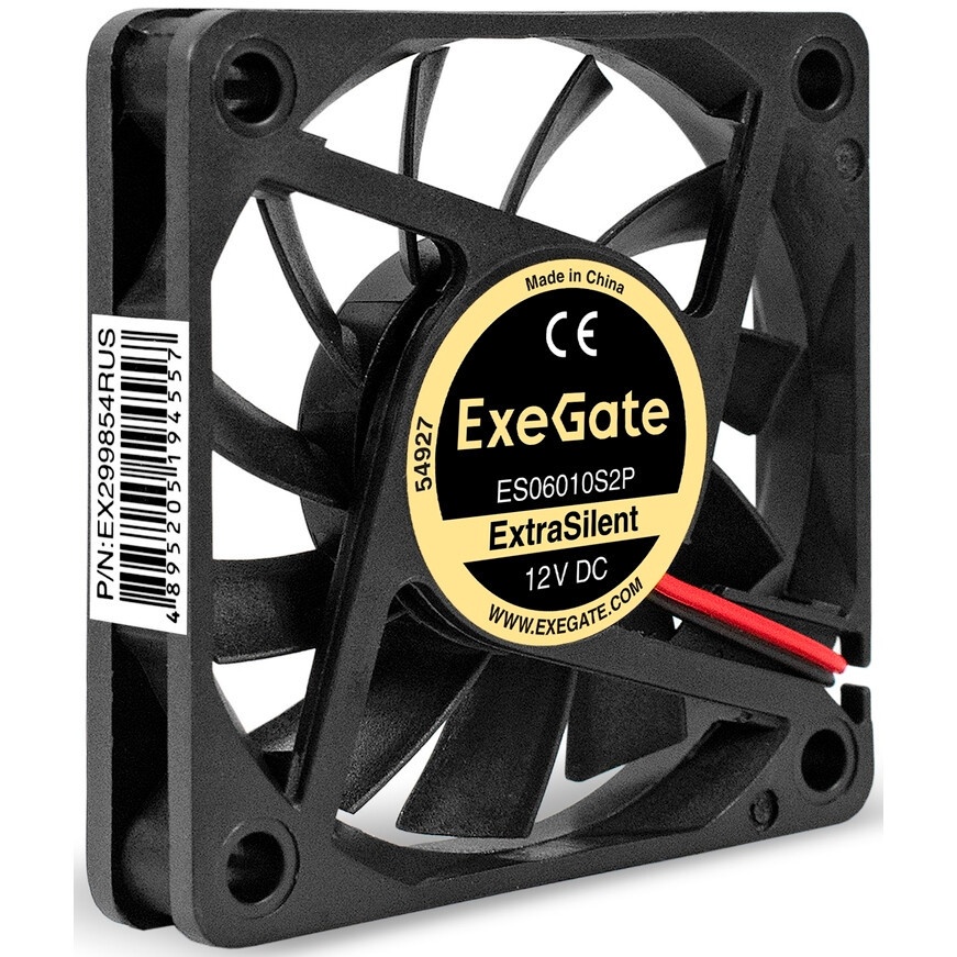 Вентилятор 12В DC ExeGate ExtraSilent ES06015S2P (60x60x15 мм, Sleeve bearing (подшипник скольжения)