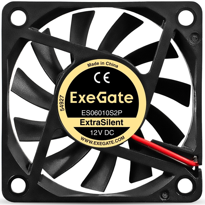 Вентилятор 12В DC ExeGate ExtraSilent ES06025B2P (60x60x25 мм, 2-Ball (двойной шарикоподшипник), 2pi