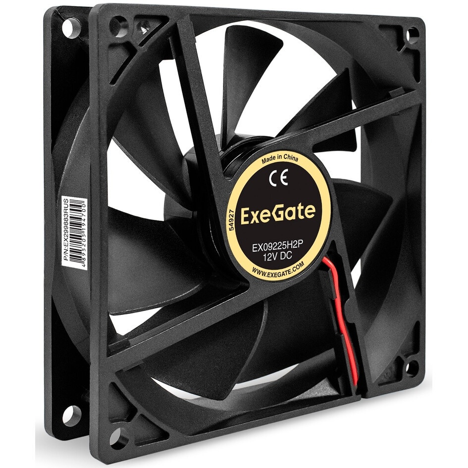 Вентилятор 12В DC ExeGate ExtraSilent ES09225S2P (92x92x25 мм, Sleeve bearing (подшипник скольжения)
