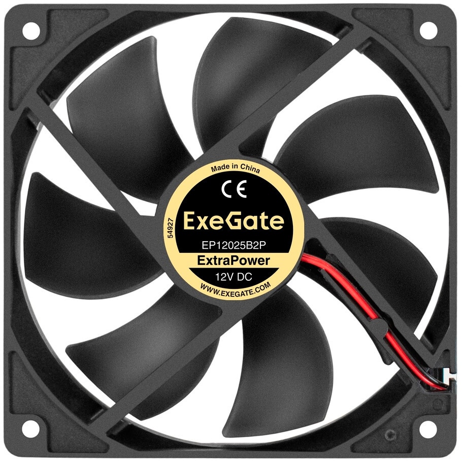Вентилятор 12В DC ExeGate ExtraSilent ES12025B2P (120x120x25 мм, 2-Ball (двойной шарикоподшипник), 2