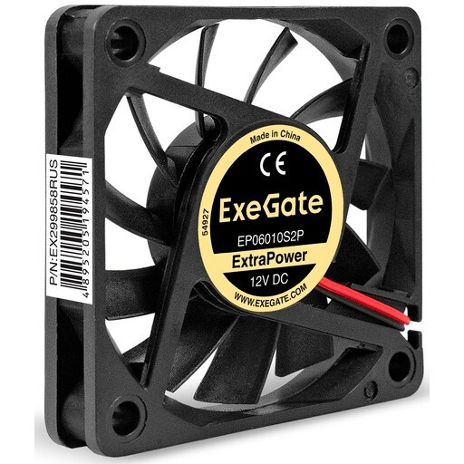 Вентилятор 24В DC ExeGate EX06015S2P-24 (60x60x15 мм, Sleeve bearing (подшипник скольжения), 2pin, 4