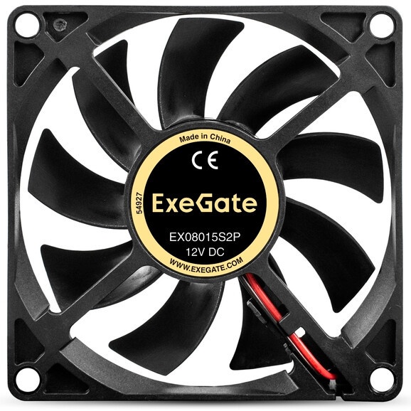 Вентилятор 24В DC ExeGate EX08015B2P-24 (80x80x15 мм, 2-Ball (двойной шарикоподшипник), 2pin, 2550RP