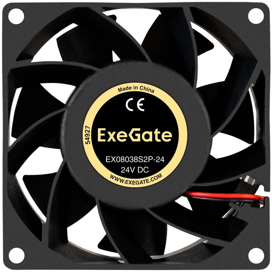 Вентилятор 24В DC ExeGate EX08015B2P-24 (80x80x15 мм, 2-Ball (двойной шарикоподшипник), 2pin, 2550RP