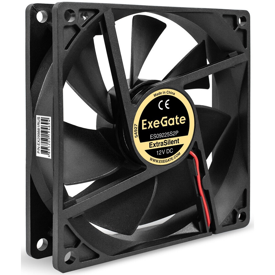 Вентилятор 24В DC ExeGate EX09238S2P-24 (92x92x38 мм, Sleeve bearing (подшипник скольжения), 2pin, 4