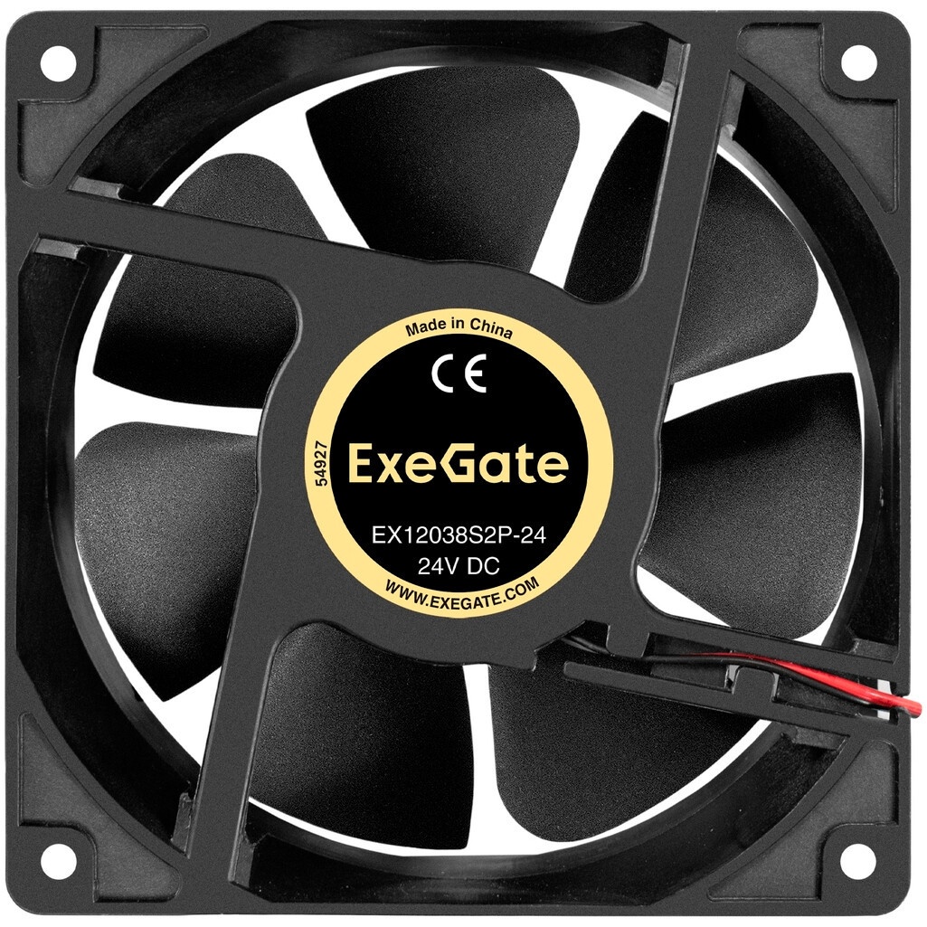 Вентилятор 24В DC ExeGate EX12038S2P-24 (120x120x38 мм, Sleeve bearing (подшипник скольжения), 2pin,